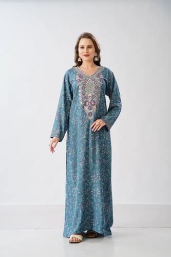 جلابية استايل مخور اماراتي لون بترولي موديل SX6-10...