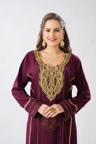 جلابية استقبال لون عودي موديل WS6-148