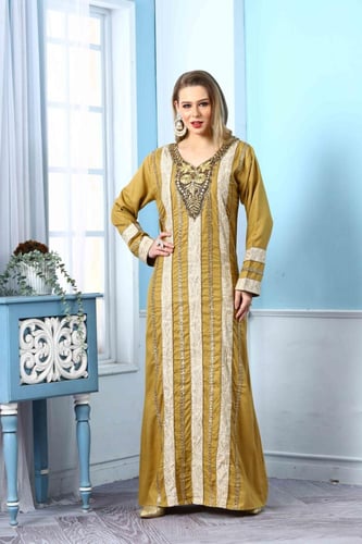 جلابية استقبال استايل بحريني لون كموني موديل WS5-1...