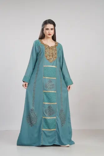 جلابية استقبال لون بترولي موديل WS6-142