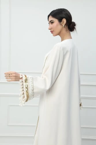 جلابية استايل كويتي لون سكري موديل CH6-118