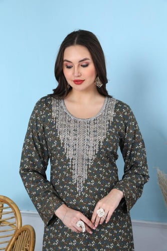 جلابية اماراتي لون عشبي موديل SX5-36