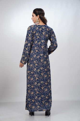 جلابية جامبو مخور كشميري لون بترولي موديل SV5-81