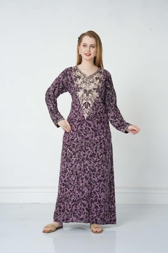 جلابية كشميري لون موف موديل SQ5-165