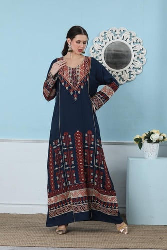 جلابية استايل اردني لون كحلي موديل DB5-76A