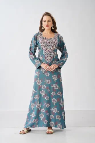 جلابية استايل مخور اماراتي لون بترولي موديل SX6-10...