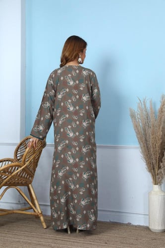 جلابية كشميري لون ترابي موديل SQ5-127