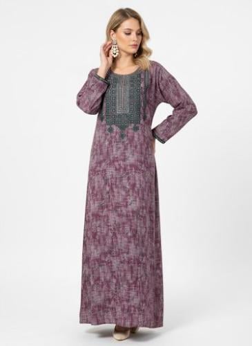 جلابية كشميري صدرية اردني لون لحمي موديل SQ6-171