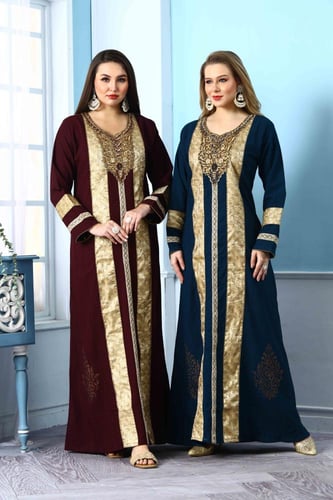 جلابية استقبال لون بترولي موديل WS5-108