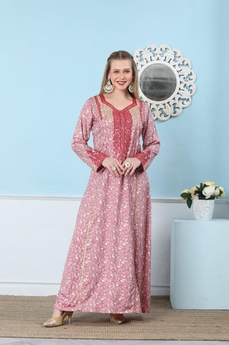 جلابية استايل امارتي لون فوشي موديل DB5-88