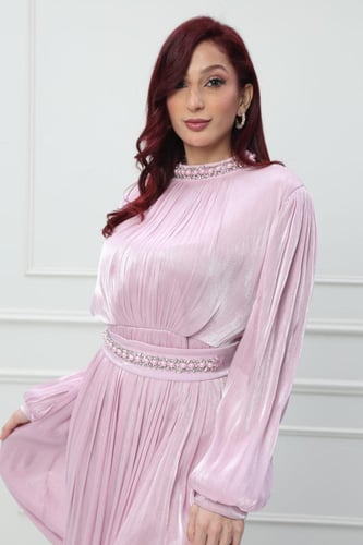 فستان اورجانزا كويتي لون بينك موديل CH6-115