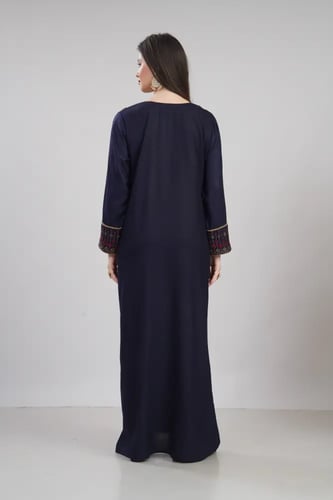 جلابية استايل بحريني لون كحلي موديل DB6-158