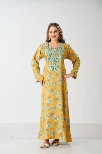 جلابية استايل مخور اماراتي لون كموني موديل SX6-109