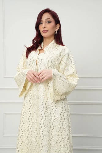 جلابية كويتي لون سكري موديل CH6-111