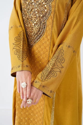 جلابية استقبال لون كموني موديل WS6-141