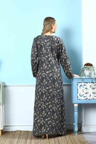 مخور اماراتي جامبو نسائي لون زيتي بصدرية مطرزة مود...