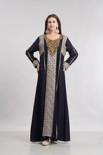 جلابية استقبال لون كحلي موديل WS6-144