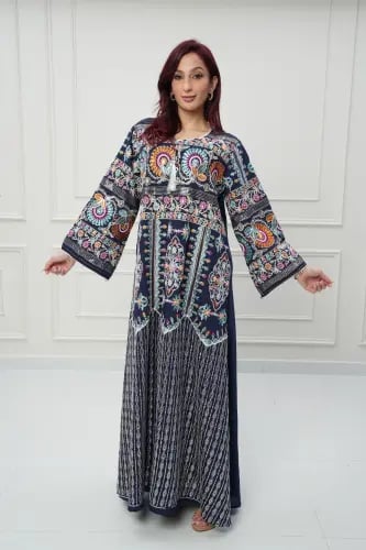 جلابية كويتي لون كحلي موديل CH6-56