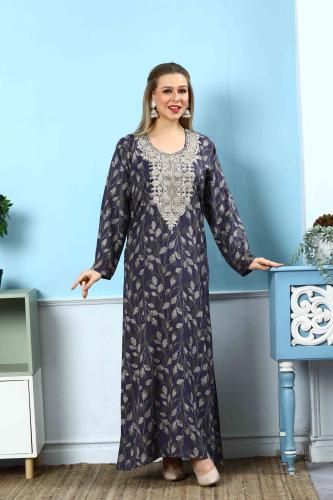 مخور اماراتي جامبو نسائي لون موف بصدرية مطرزة مودي...