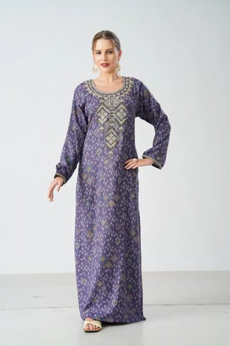 جلابية كشميري صدرية اردني لون موف موديل SQ6-196