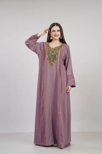 جلابية استقبال لون لحمي موديل WS6-140