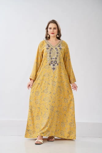 جلابية استايل مخور اماراتي لون كموني موديل SX6-108