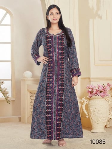 جلابية استقبال اردنية لون عودي فاتح موديل HH-01008...