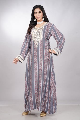 مخور اماراتي من الكشمير والقطن لون رمادي غامق مودي...