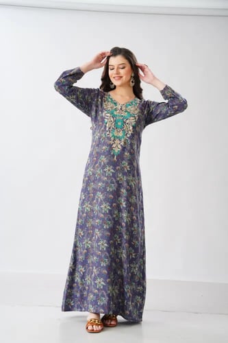 جلابية استايل مخور اماراتي لون بترولي موديل SX6-10...