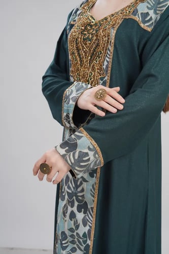 جلابية استقبال لون زيتي موديل WS6-146