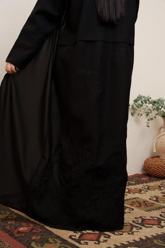 عباية قطري سوداء موديل MR-011