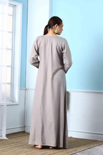 جلابية استايل كويتي لون موف فاتح موديل DB5-82