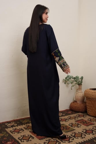 جلابية استايل اردني لون كحلي موديل DB4-23