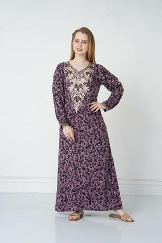 جلابية كشميري لون موف موديل SQ5-165