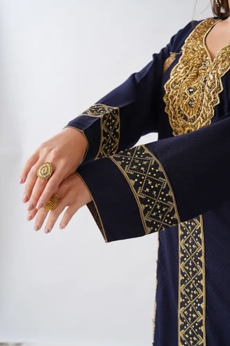 جلابية استايل بحريني لون كحلي موديل WS6-150