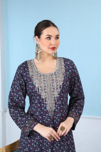 جلابية اماراتي لون بترولي موديل SX5-36