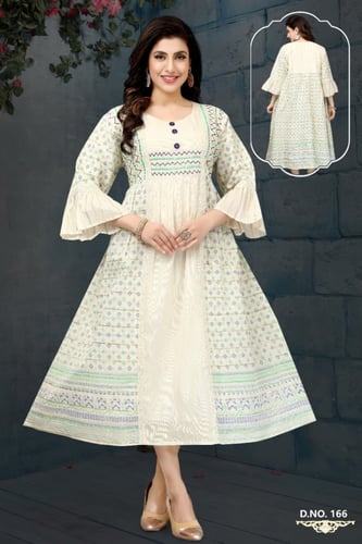 فستان مدي استايل كويتي لون اخضر وموف موديل KK-022