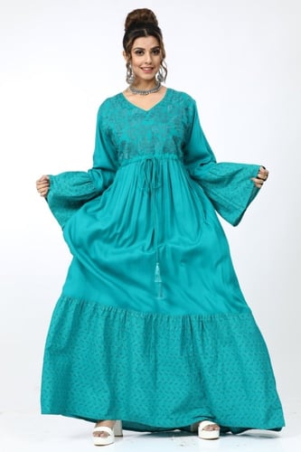 جلابية مخور اماراتي لون فيروزي موديل RB-42