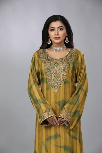 مخور اماراتي لون اصفر مطرز بالقصب موديل DB4-33