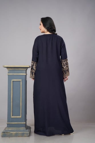 جلابية ستايل اردني لون كحلي موديل DB4-22