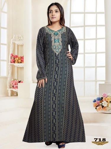 جلابية قطن ناعمه لون نبيتي فبيج موديل SQ4-53