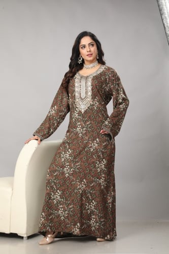 مخور اماراتي لون اخضر الزيتوني من الفيسكوز والقطن...