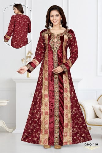 جلابية استقبال جاكار لون احمر موديل WS-10