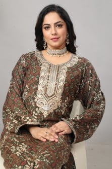 مخور اماراتي لون اخضر الزيتوني من الفيسكوز والقطن...