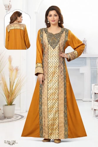 جلابية استقبال مع لس لون كموني موديل WS-31