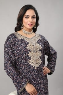 جلابية مخور اماراتي لون كحلي موديل SX4-03