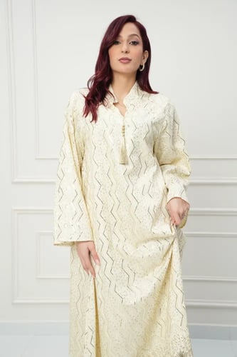 جلابية كويتي لون سكري موديل CH6-111