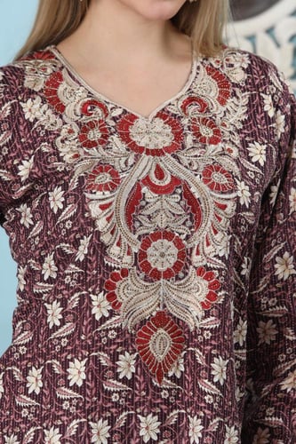 جلابية مخور اماراتي لون واين موديل SX5-54