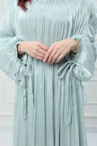 فستان اورجانزا كويتي لون ازرق تيفاني موديل CH6-116