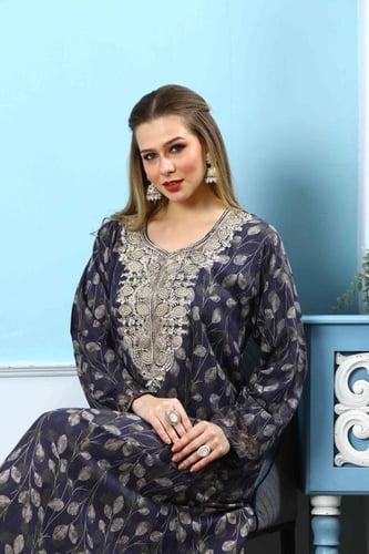 مخور اماراتي جامبو نسائي لون موف بصدرية مطرزة مودي...